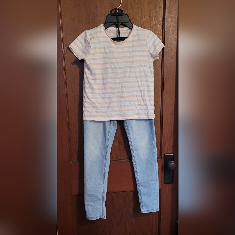 Girls Matching Tee and Jeans outfit  size 12